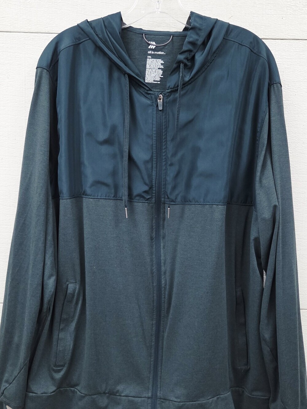 All In MotionLightweight Zip Hoodie - Deep Teal Track Jacket Xxl - Picture 3 of 7